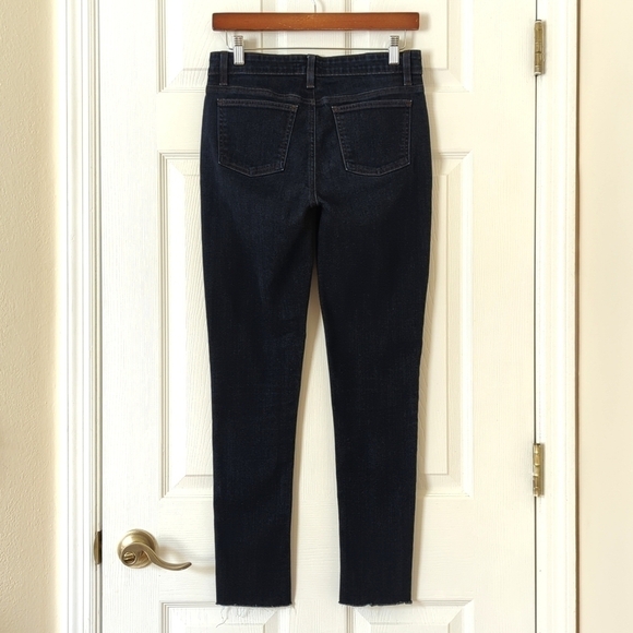 Eileen Fisher Dark Wash Organic Cotton Mid Rise Ankle Cropped Skinny Jeans 2 - Picture 4 of 14